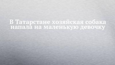 В Татарстане хозяйская собака напала на маленькую девочку