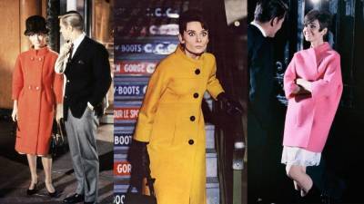 Добавьте в осенний гардероб несколько ярких пальто, как у культовых героинь Одри Хепберн