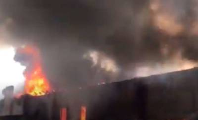 В Виннице масштабный пожар на промышленных складах