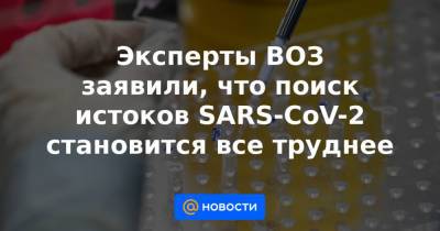Эксперты ВОЗ заявили, что поиск истоков SARS-CoV-2 становится все труднее
