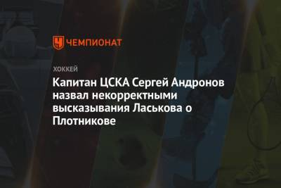 Капитан ЦСКА Сергей Андронов назвал некорректными высказывания Ласькова о Плотникове
