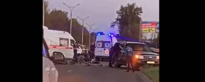 В Новосибирске на Бердском шоссе в ДТП пострадал мотоциклист