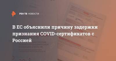 В ЕС объяснили причину задержки признания COVID-сертификатов с Россией