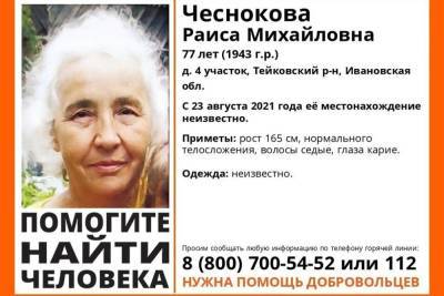 В Ивановской области уже несколько дней ищут пропавшую пенсионерку