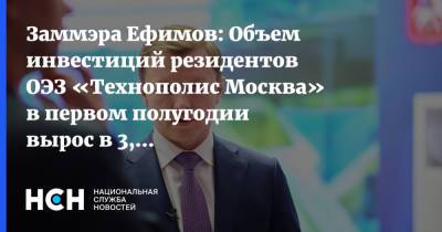 Заммэра Ефимов: Объем инвестиций резидентов ОЭЗ «Технополис Москва» в первом полугодии вырос в 3,6 раза