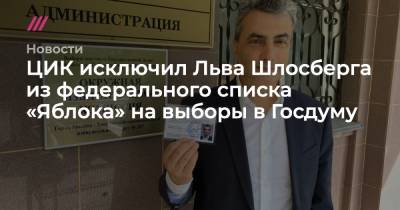 ЦИК исключил Льва Шлосберга из федерального списка «Яблока» на выборы в Госдуму