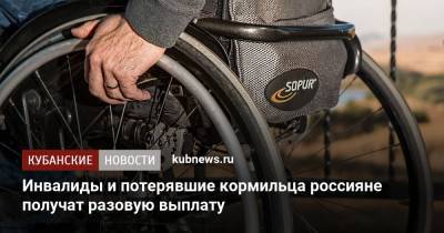 Инвалиды и потерявшие кормильца россияне получат разовую выплату