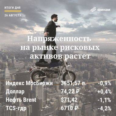 Итоги четверга, 26 августа: Рынок РФ снизился на слабой нефти и заявлениях представителей ФРС