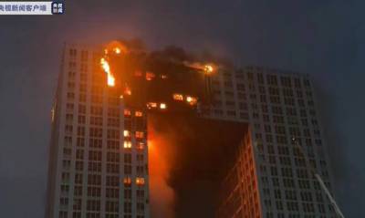 В Китае загорелся небоскреб - capital.ua - Китай - Украина - Далянь