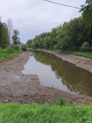 Река Ижора обмелела на 1,5 метра после прорыва дамбы в Колпино