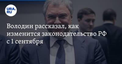 Володин рассказал, как изменится законодательство РФ с 1 сентября