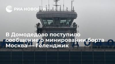 Неизвестный сообщил в Домодедово об угрозе взрыва на борту рейса Москва — Геленджик