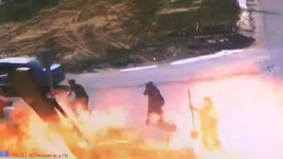ЧП. Камера запечатлела момент возгорания газопровода в Чувашии