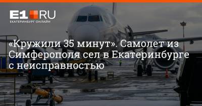«Кружили 35 минут». Самолет из Симферополя сел в Екатеринбурге с неисправностью