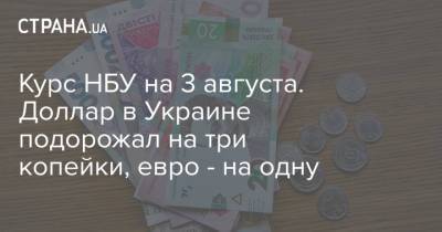 Курс НБУ на 3 августа. Доллар в Украине подорожал на три копейки, евро - на одну