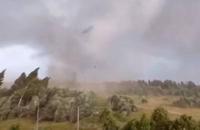 Очевидцы опубликовали видео мощного торнадо в Тверской области
