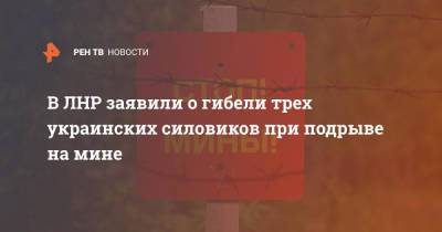Александр Мазейкин - В ЛНР заявили о гибели трех украинских силовиков при подрыве на мине - ren.tv - Украина - Киев - ЛНР - Донбасс