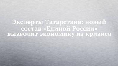 Эксперты Татарстана: новый состав «Единой России» вызволит экономику из кризиса