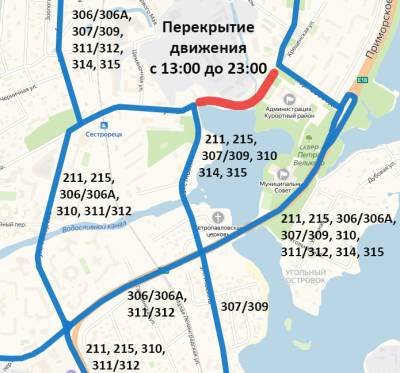 Из-за ремонта дороги в Сестрорецке автобусы пустят по измененным маршрутам