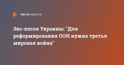 Владимир Ельченко - Экс-посол Украины: "Для реформирования ООН нужна третья мировая война" - ren.tv - Россия - США - Украина