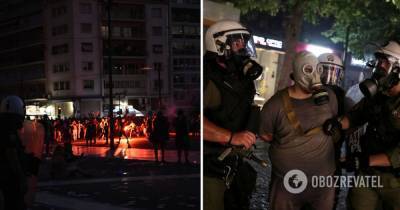 Протесты против обязательной вакцинации в Греции – полиция применила водометы