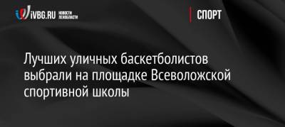 Лучших уличных баскетболистов выбрали на площадке Всеволожской спортивной школы