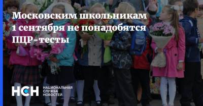 Московским школьникам 1 сентября не понадобятся ПЦР-тесты