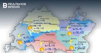 Сегодня в Татарстане ожидается кратковременный дождь и до +25 градусов