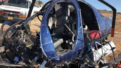 Вертолет разбился возле Йокнеама, пострадали двое мужчин