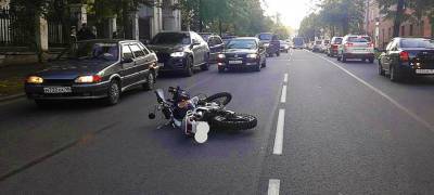 Мотоциклист устроил ДТП в центре Петрозаводска