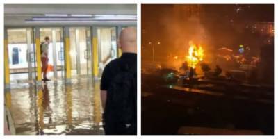 Затопленное метро, масштабный пожар и не только: стихия наделала бед в Киеве, видео