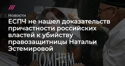 ЕСПЧ не нашел доказательств причастности российских властей к убийству правозащитницы Натальи Эстемировой