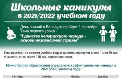 Школьные каникулы в 2021/2022 учебном году
