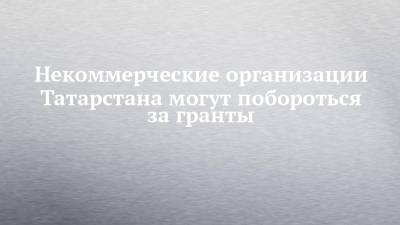 Некоммерческие организации Татарстана могут побороться за гранты