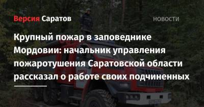 Крупный пожар в заповеднике Мордовии: начальник управления пожаротушения Саратовской области рассказал о работе своих подчиненных