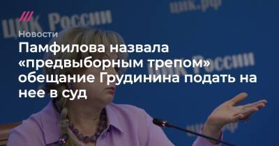 Памфилова назвала «предвыборным трепом» обещание Грудинина подать на нее в суд