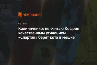 Калиниченко: не считаю Кофрие качественным усилением. «Спартак» берёт кота в мешке