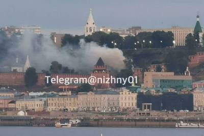 Пожар произошел на территории Нижегородского кремля