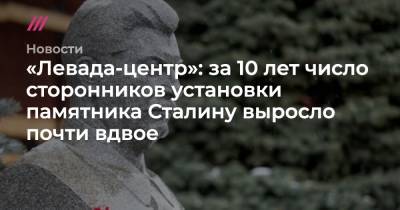 «Левада-центр»: за 10 лет число сторонников установки памятника Сталину выросло почти вдвое