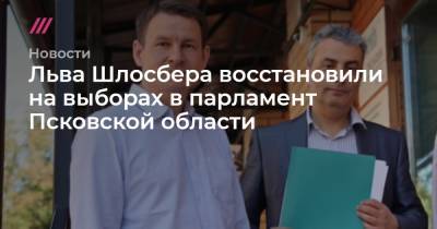 Льва Шлосбера восстановили на выборах в парламент Псковской области
