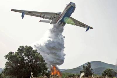 Российский самолет Бе-200 вышел из строя при тушении пожаров в Греции