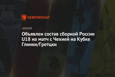 Объявлен состав сборной России U18 на матч с Чехией на Кубке Глинки/Гретцки