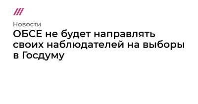 ОБСЕ не будет направлять своих наблюдателей на выборы в Госдуму - tvrain.ru