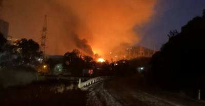 В Турции пламя лесного пожара охватило тепловую электростанцию