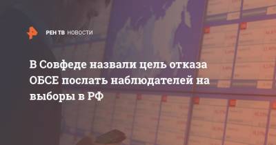 В Совфеде назвали цель отказа ОБСЕ послать наблюдать на выборы в РФ