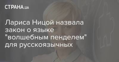 Лариса Ницой - Лариса Ницой назвала закон о языке "волшебным пенделем" для русскоязычных - strana.ua - Украина