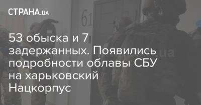 53 обыска и 7 задержанных. Появились подробности облавы СБУ на харьковский Нацкорпус