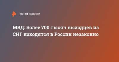 Александр Горовой - МВД: Более 700 тысяч выходцев из СНГ находятся в России незаконно - ren.tv - Россия