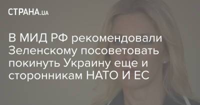 В МИД РФ рекомендовали Зеленскому посоветовать покинуть Украину еще и сторонникам НАТО И ЕС