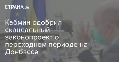 Кабмин одобрил скандальный законопроект о переходном периоде на Донбассе